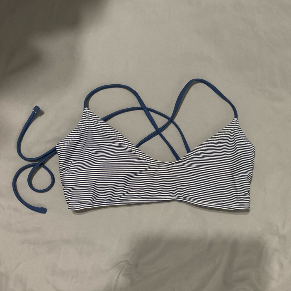 Blue & White Swim Top